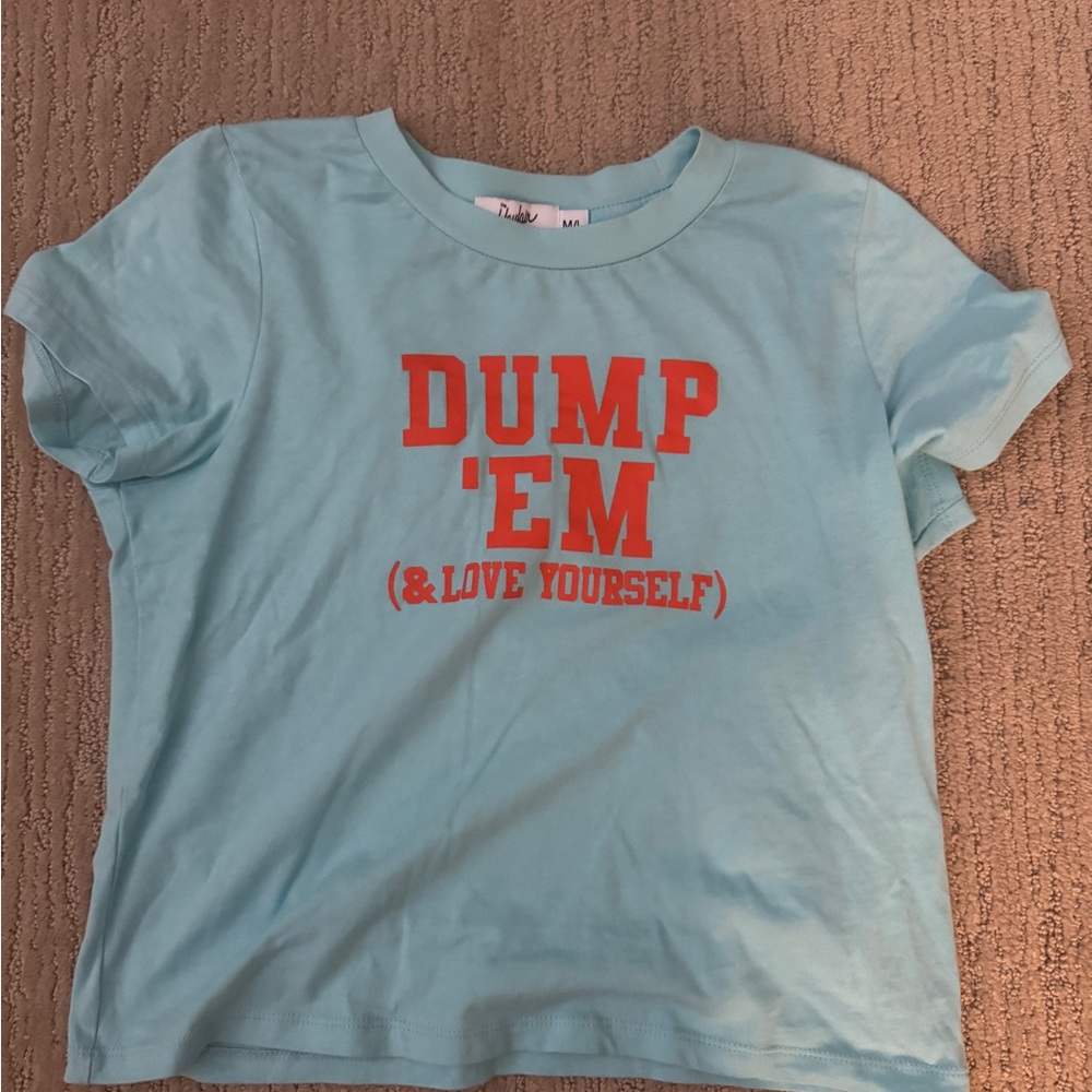 Blue T-Shirt with organge Graphic Print